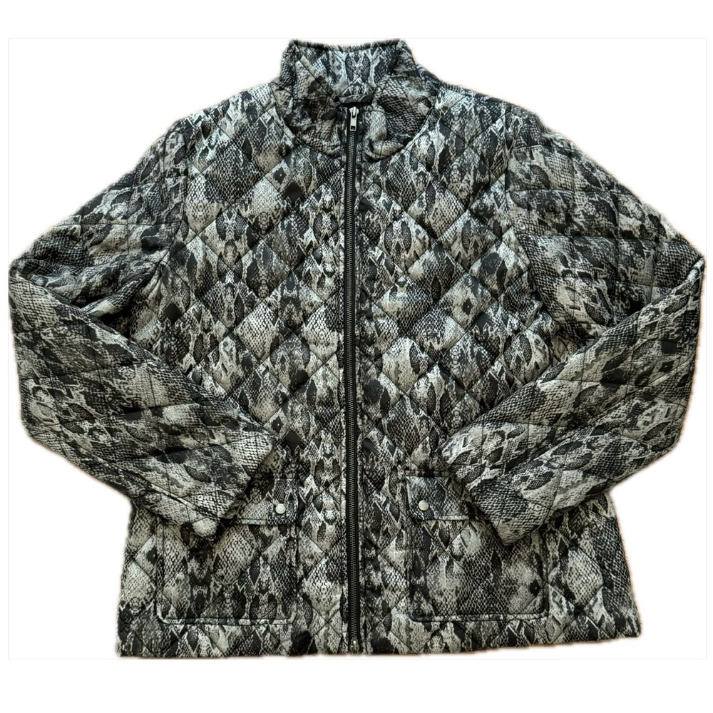 Jones New York Snake Print Puffer Jacket